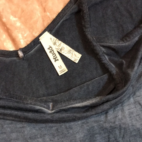 Mudd cold shoulder bodysuit. Size M. Blue. NWOT. Super stretchy. - Picture 4 of 7